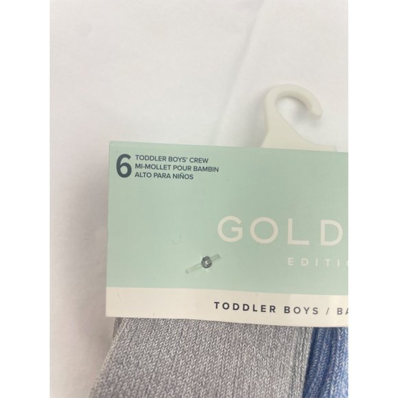 2-GOLDTOE Toddler Crew Boy 6-pack Socks 2T-3T - Picture 4 of 8